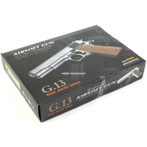 Страйкбольный пистолет G.13S COLT1911 Classic silver (Galaxy) СПРИНГ